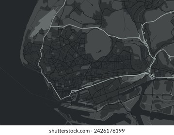 Vector Stadtplan von Le Havre in Frankreich mit weißen Straßen isoliert auf einem grauen Hintergrund.