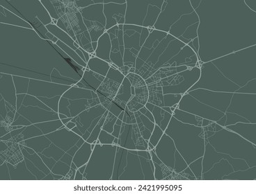 Stadtplan von Lecce in Italien mit weißen Straßen einzeln auf grünem Hintergrund.