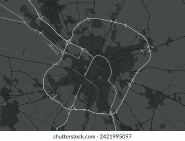 Stadtplan von Lecce in Italien mit weißen Straßen einzeln auf grauem Hintergrund.