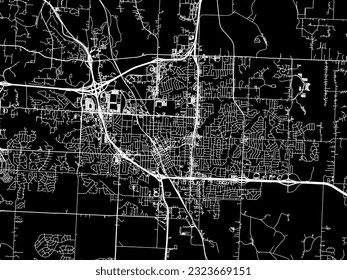 Vector city map of Lee's Summit Missouri in the United States of America with white roads isolated on a black background.