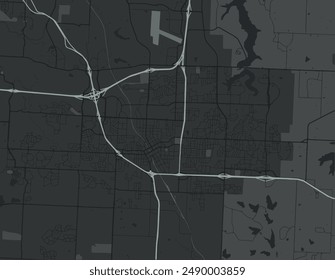 Vector city map of Lee's Summit Missouri in the United States of America with white roads isolated on a grey background.