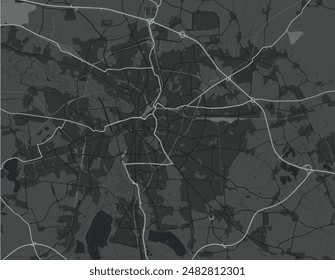 Vector city map of Leipzig in the Germany with white roads isolated on a grey background.