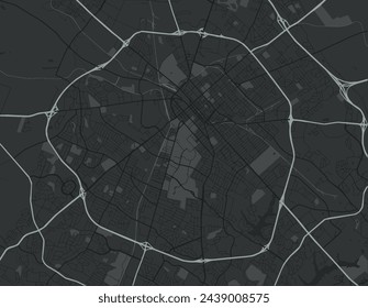 Vector city map of Lexington Kentucky in the United Stated of America with white roads isolated on a grey background.