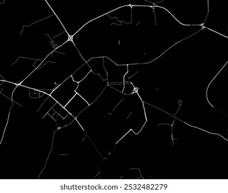 Vector city map of Lipetsk in the Russian Federation with white roads isolated on a black background.