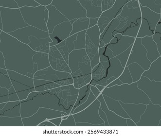 Vector city map of Lisburn in the United Kingdom with white roads isolated on a green background.