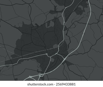 Vector city map of Lisburn in the United Kingdom with white roads isolated on a grey background.