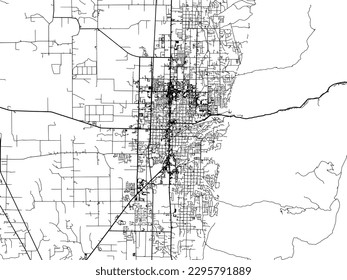 Vector city map of Logan Utah in the United States of America with black roads isolated on a white background.