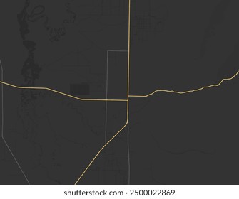 Vector city map of Logan Utah in the United States of America with yellow roads isolated on a brown background.