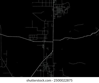 Vector city map of Logan Utah in the United States of America with white roads isolated on a black background.