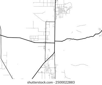 Vector city map of Logan Utah in the United States of America with black roads isolated on a white background.