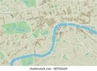 Stadtplan von London mit gut organisierten, getrennten Ebenen.