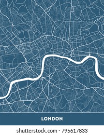 Vector city map of London with well organized separated layers. Vector illustration.