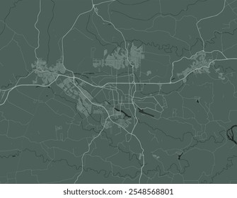 Vector city map of Londrina in Brazil with white roads isolated on a green background.