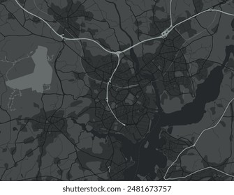 Vector city map of Lorient in France with white roads isolated on a grey background.