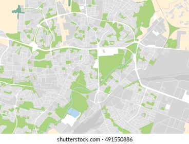 vector city map of Lublin, Poland