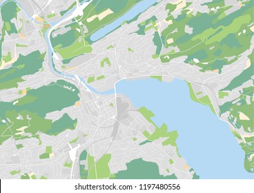 Vector city map of Lucerne, Switzerland