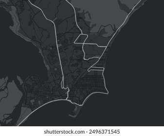 Vector city map of Maceio in Brazil with white roads isolated on a grey background.