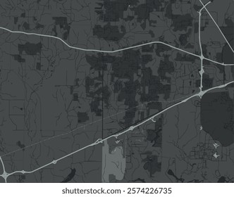 Vector city map of Madison Alabama in the United States of America with white roads isolated on a grey background.