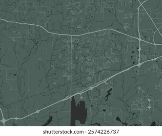 Vector city map of Madison Alabama in the United States of America with white roads isolated on a green background.