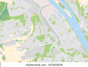 Vector city map of Mainz, Germny