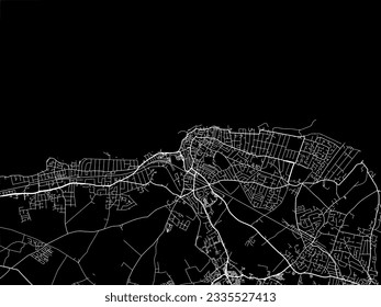 Vector city map of Margate in the United Kingdom with white roads isolated on a black background.