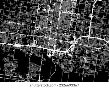Vector city map of McAllen Texas in the United States of America with white roads isolated on a black background.