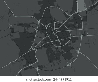 Vector city map of Medina in the Kingdom of Saudi Arabia with white roads isolated on a grey background.