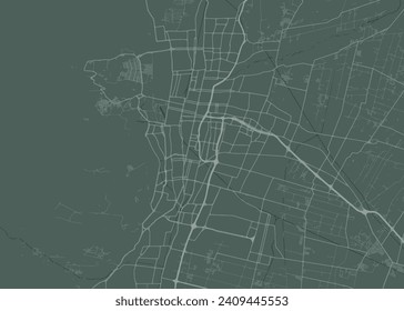 Mapa vectorial de Mendoza en Argentina con carreteras negras aisladas en un fondo blanco.