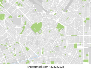 vector city map of Milan, Italy