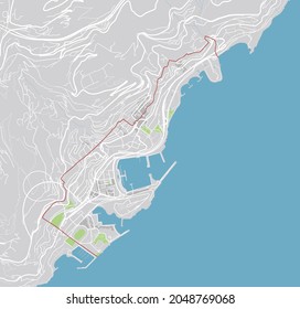 Vector city map of Monaco with well organized separated layers.