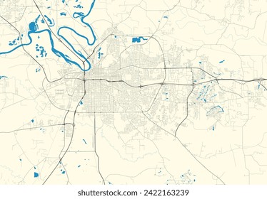 Vector city map Montgomery, Alabama, United States