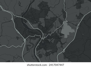 Vector city map of Morgantown West Virginia in the United States with white roads isolated on a grey background.