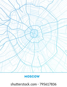 Vector city map of Moscow with well organized separated layers. Vector illustration.