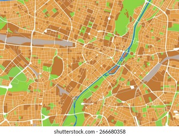 vector city map of Munich, Germany ca. 1:33.000 scale. 