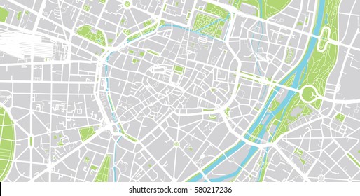 Vector city map of Munich, Germany