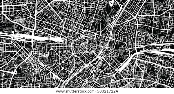 Vector City Map Munich Germany Stock Vector Royalty Free