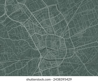 Vector Stadtplan von Murcia in Spanien mit weißen Straßen isoliert auf einem grünen Hintergrund.