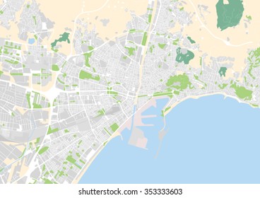 vector city map of Murcia, Spain