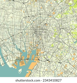 Mapa vectorial de Nagoya, Aichi, Japón