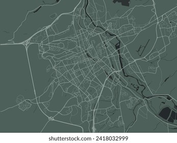 Vector city map of Nancy in the France with white roads isolated on a green background