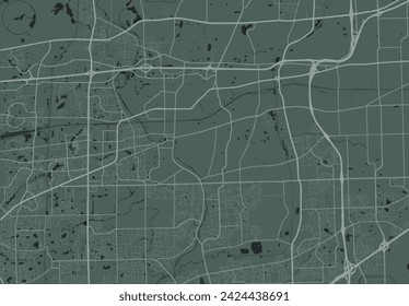 Vector city map of Naperville Illinois in the United States of America with white roads isolated on a green background.