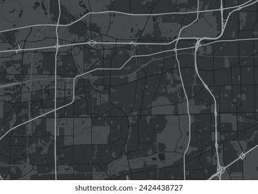 Vector city map of Naperville Illinois in the United States of America with white roads isolated on a grey background.