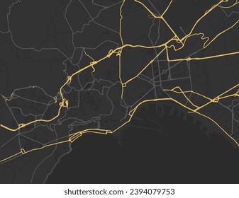 Vector city map of Napoli Centro in Italy.