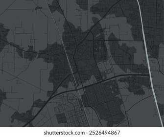 Vector city map of Narela in the Republic of India with white roads isolated on a grey background.