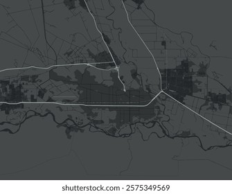 Vector city map of Neuquen in Argentina with white roads isolated on a grey background.