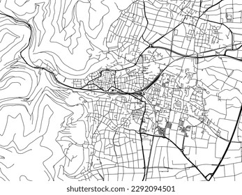 Vector city map of Neustadt an der Weinstrasse in the Germany with black roads isolated on a white background.