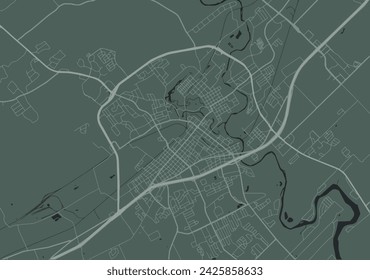 Vector city map of New Braunfels Texas in the United States of America with white roads isolated on a green background