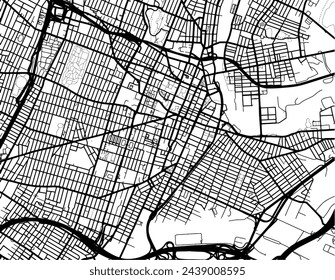 Vector city map of Newark New Jersey in the United Stated of America with black roads isolated on a white background.