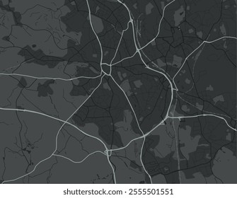 Vector city map of Newcastle-under-Lyme in the United Kingdom with white roads isolated on a grey background.