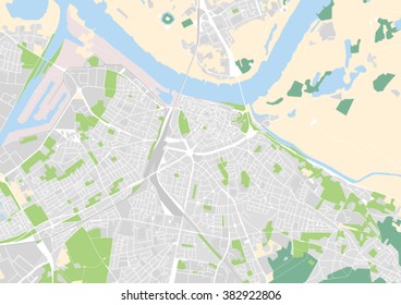 vector city map of Nijmegen, Netherlands